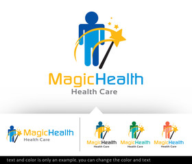 Magic Health Logo Design Template Vector