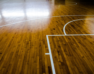 wooden floor basketball court