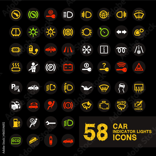 "Car Indicator Lights Icons" Stock photo and royaltyfree images on
