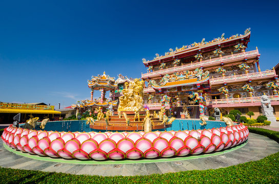 Naja statue of Chinese shrine temple, Chonburi, Thailand