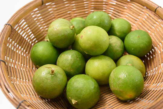 green lime in basket