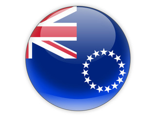 Round icon with flag of cook islands