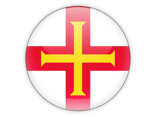 Obraz premium Round icon with flag of guernsey