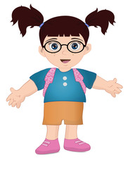 vector girl, schoolgirl