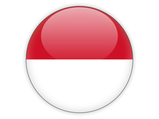 Round icon with flag of indonesia