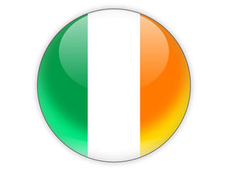 Round icon with flag of ireland