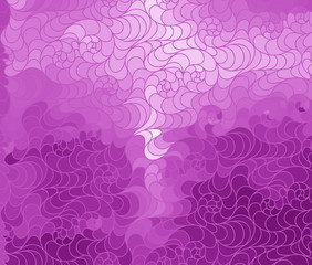 Vector wave background of doodle drawn lines