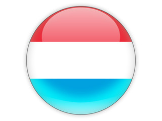 Round icon with flag of luxembourg