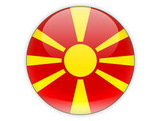 Obraz premium Round icon with flag of macedonia