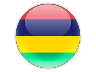 Round icon with flag of mauritius