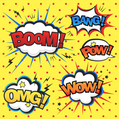 attractive comic sound effect set