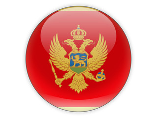 Round icon with flag of montenegro