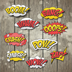 vivid colorful comic sound effects set