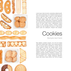 cookies and biscuits on white background 