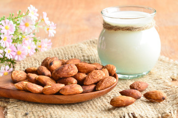 almonds milk with almonds