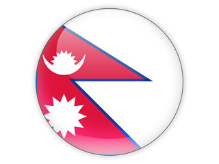 Round icon with flag of nepal