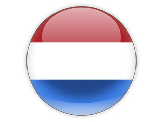Round icon with flag of netherlands