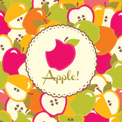 Cute postcard with apple.
