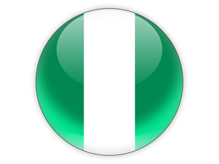 Round icon with flag of nigeria