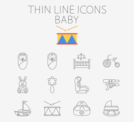 Baby related flat vector icon set