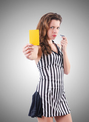 Woman judge against the gradient 