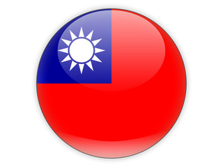 Round icon with flag of republic of china