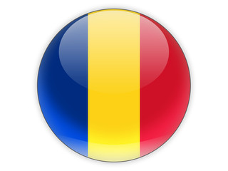 Round icon with flag of romania