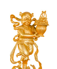Gold Children God of Wealth or prosperity (Cai Shen) statue