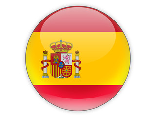 Round icon with flag of spain