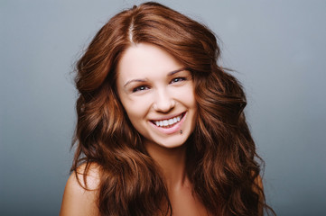 
Beautiful brunette girl smiling