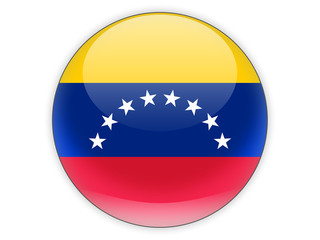 Round icon with flag of venezuela