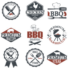 Set of butcher shop labels 