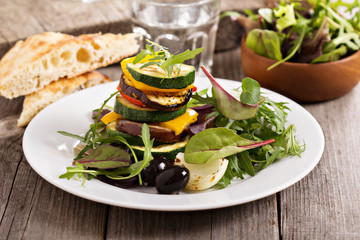 Stack of grilled vegetables