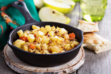 Root vegetable hash with apple - obrazy, fototapety, plakaty