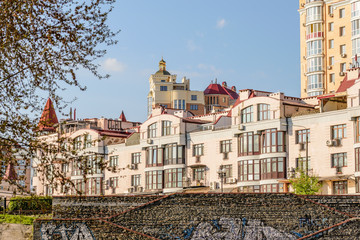 Naklejka premium Church on the Roof of a High Building