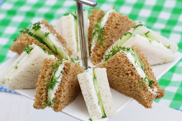 Cream cheese and cucumber sandwiches
