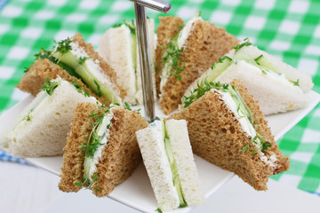 Cream cheese and cucumber sandwiches
