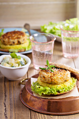 Rice and vegetables vegan burger 