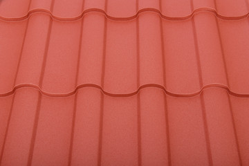 Close up of terracotta roof tiles