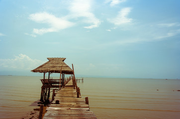 Sea wooden pavilion