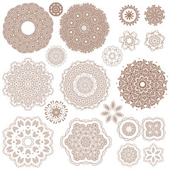 Henna tattoo doodle vector elements on white background