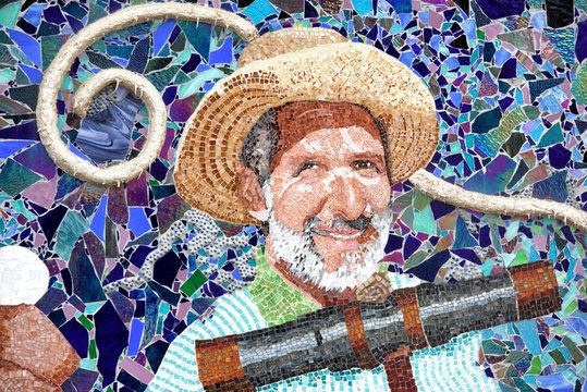 National Harbor fisherman mosaic