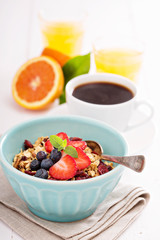 Breakfast bowl with homemade granola