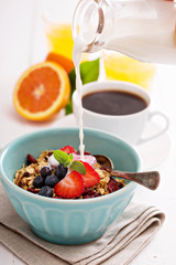 Breakfast bowl with homemade granola