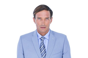  Smiling businessman against a white background