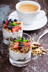 Breakfast parfait with homemade granola