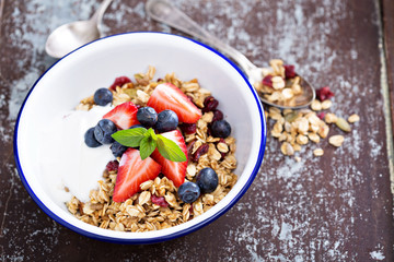 Breakfast bowl with homemade granola