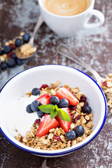 Breakfast bowl with homemade granola