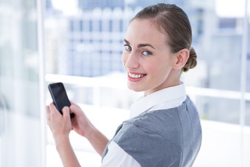 Fototapeta premium Businesswomen texting with his smartphone