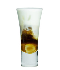 Ice Mocca with whip cream isolated on white background